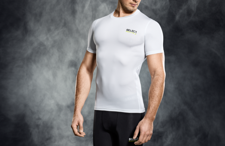 T-SHIRT DE COMPRESSION MANCHES COURTES SELECT BLANC